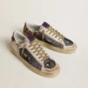 Stardan da uomo in nappa e mesh con linguetta sul tallone in pelle di pony con stampa leopardata