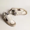 Stardan da uomo in nappa e pelle di pony con stella in pelle scamosciata marrone