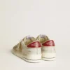 Stardan da uomo in pelle nabuk e pelle crackle con stella in pelle metallizzata argento
