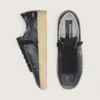 Stardan da uomo in pelle nera con stella e linguetta sul tallone in pelle nera