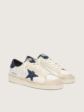 Stardan da uomo in pelle scamosciata beige con stella blu
