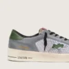 Stardan da uomo in pelle scamosciata blu polvere con stella in pelle verde e linguetta sul tallone