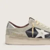 Stardan da uomo in pelle scamosciata e pelle con stella in pelle e linguetta metallica sul tallone