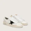 Stardan da uomo in rete bianca con stella in pelle scamosciata nera