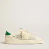 Stardan in nappa bianca con stella in pelle color crema