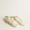 Stardan in nappa bianca con stella in pelle color crema