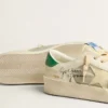 Stardan in nappa bianca con stella in pelle color crema