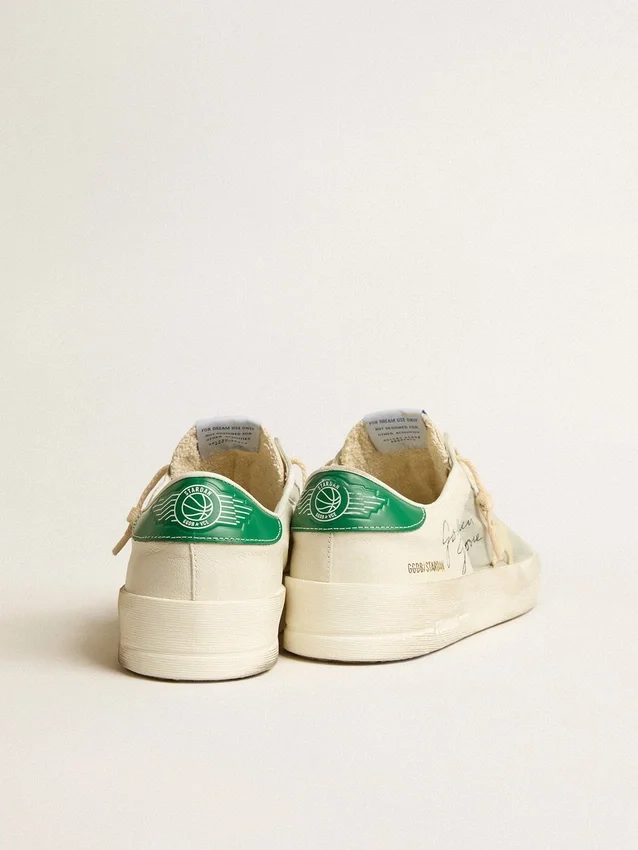 Stardan in nappa bianca con stella in pelle color crema