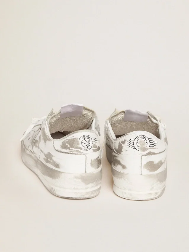 Sneakers Stardan in pelle bianca con effetto vissuto