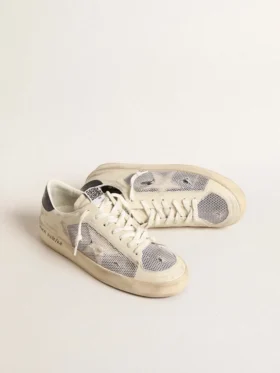 Stardan in pelle bianca e mesh con stella in pelle bianca