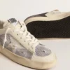 Stardan in pelle bianca e mesh con stella in pelle bianca