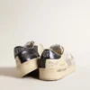 Stardan in pelle bianca e mesh con stella in pelle bianca