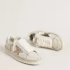 Stardan in pelle nappa con stella in pelle argento metallizzato e linguetta sul tallone in pelle scamosciata rosa