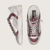 Stardan LAB da uomo in pelle bordeaux e argento con glitter