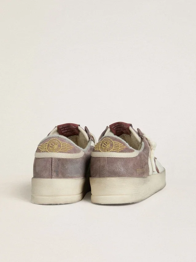 Stardan LTD da donna in pelle nappa e pelle scamosciata con stella in pelle scamosciata color malva e linguetta sul tallone in pelle scamosciata color lavanda