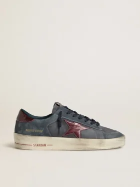 Stardan LTD da uomo in nabuk antracite e pelle scamosciata blu con stella in pelle metallizzata