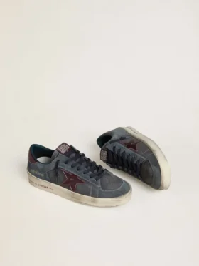 Stardan LTD da uomo in nabuk antracite e pelle scamosciata blu con stella in pelle metallizzata