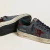 Stardan LTD da uomo in nabuk antracite e pelle scamosciata blu con stella in pelle metallizzata