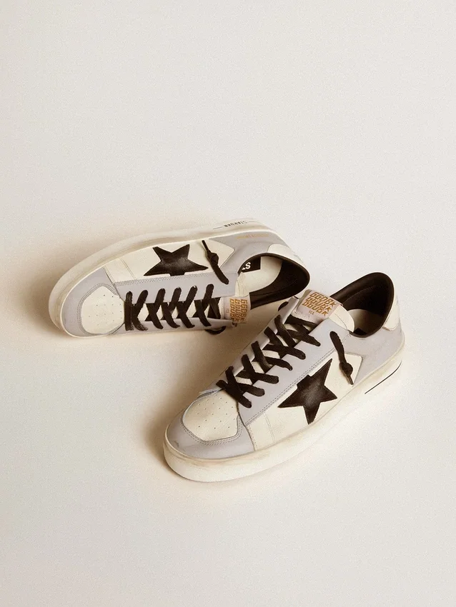 Stardan LTD da uomo in nappa e pelle con stella in pelle scamosciata e linguetta sul tallone in pelle