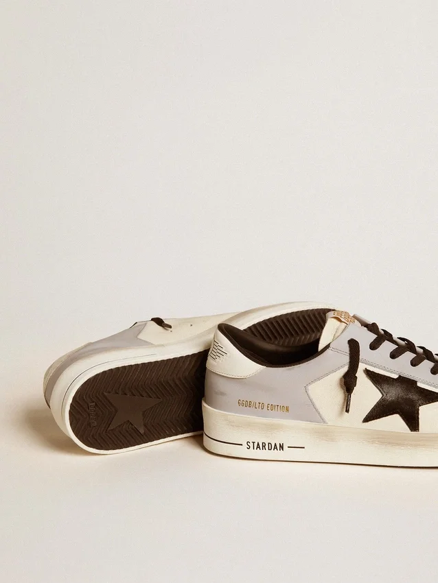 Stardan LTD da uomo in nappa e pelle con stella in pelle scamosciata e linguetta sul tallone in pelle