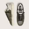 Stardan LTD da uomo in pelle bianca e verde oliva con rete nera e stella in pelle gialla