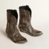 Stivali bassi da donna Wish Star in pelle nera con stella argentata