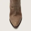 Stivali bassi da donna Wish Star in pelle scamosciata grigia con ricamo a forma di stella