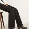 Stivali da donna Wish Star in pelle nera con ricamo a forma di stella