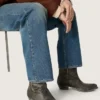 Stivali da uomo Wish Star a gambale basso in pelle nera con stella argentata