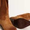 Stivali Wish Star a gambale basso in pelle scamosciata color cognac con stella intarsiata