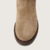 Stivali Wish Junior in pelle scamosciata grigio tortora con ricamo a forma di stella