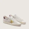 Super-Star CNY da uomo in pelle scamosciata avorio con stella in pelle metallizzata e linguetta sul tallone in pelle