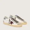 Super-Star con stella glitterata bordeaux e linguetta sul tallone argentata