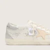 Super-Star da donna con cristalli Swarovski e stella in pelle grigio fumo