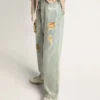 Super-Star da donna con fodera in shearling e stella glitterata argento