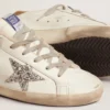 Super-Star da donna con fodera in shearling e stella glitterata argento