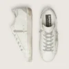 Super-Star da donna con linguetta argentata sul tallone e scritta con borchie metalliche