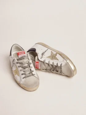 Super-Star da donna con linguetta sul tallone blu e stella in cristallo Swarovski