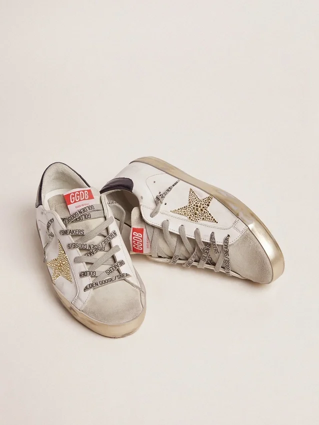Super-Star da donna con linguetta sul tallone blu e stella in cristallo Swarovski