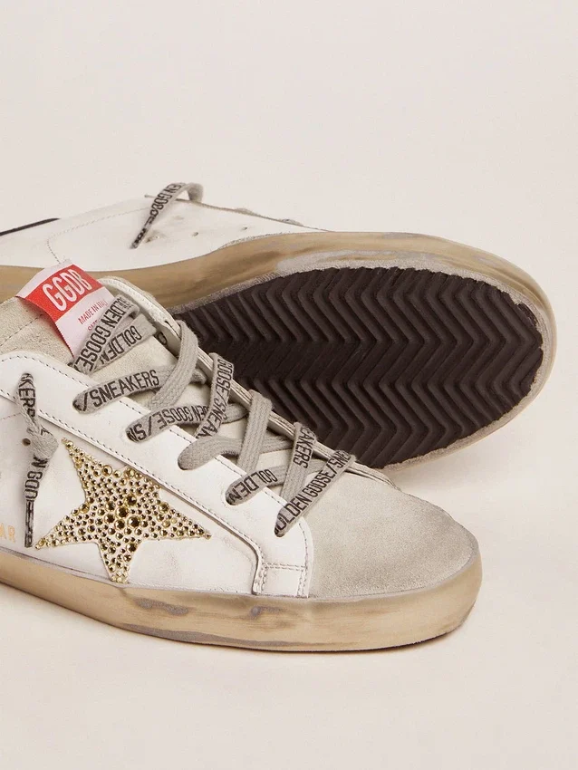 Super-Star da donna con linguetta sul tallone blu e stella in cristallo Swarovski