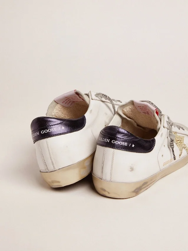 Super-Star da donna con linguetta sul tallone blu e stella in cristallo Swarovski