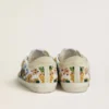 Super-Star da donna con perline multicolori e stella in pelle scamosciata beige