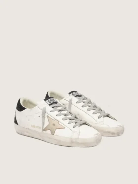 Super-Star da donna con stella dorata e linguetta sul tallone con glitter neri