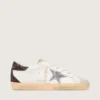Super-Star da donna con stella glitterata argento e linguetta sul tallone glitterata marrone