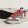 Super-Star da donna con stella glitterata argento e linguetta sul tallone in pelle scamosciata lilla