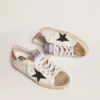 Super-Star da donna con stella glitterata nera e linguetta sul tacco rosa