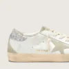 Super-Star da donna con stella grigia e linguetta sul tallone con glitter argento