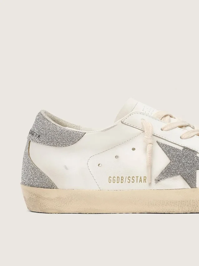 Super-Star da donna con stella in cristalli Swarovski argentati e linguetta sul tallone