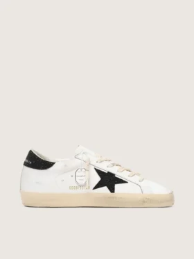 Super-Star da donna con stella in cristalli Swarovski neri e linguetta sul tallone