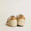 Super-Star da donna con stella in pelle e linguetta sul tallone in pelle con stampa coccodrillo